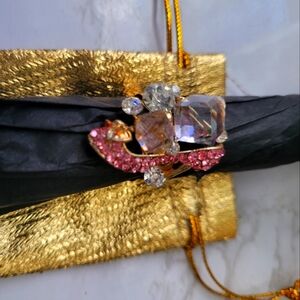 Pink Crystal High Heel Adjustable Bling Ring